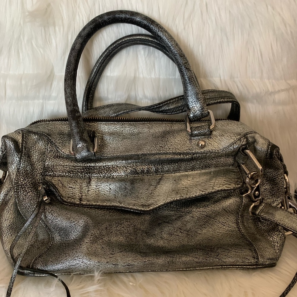 Rebecca Minkoff distressed black/silver MAB purse